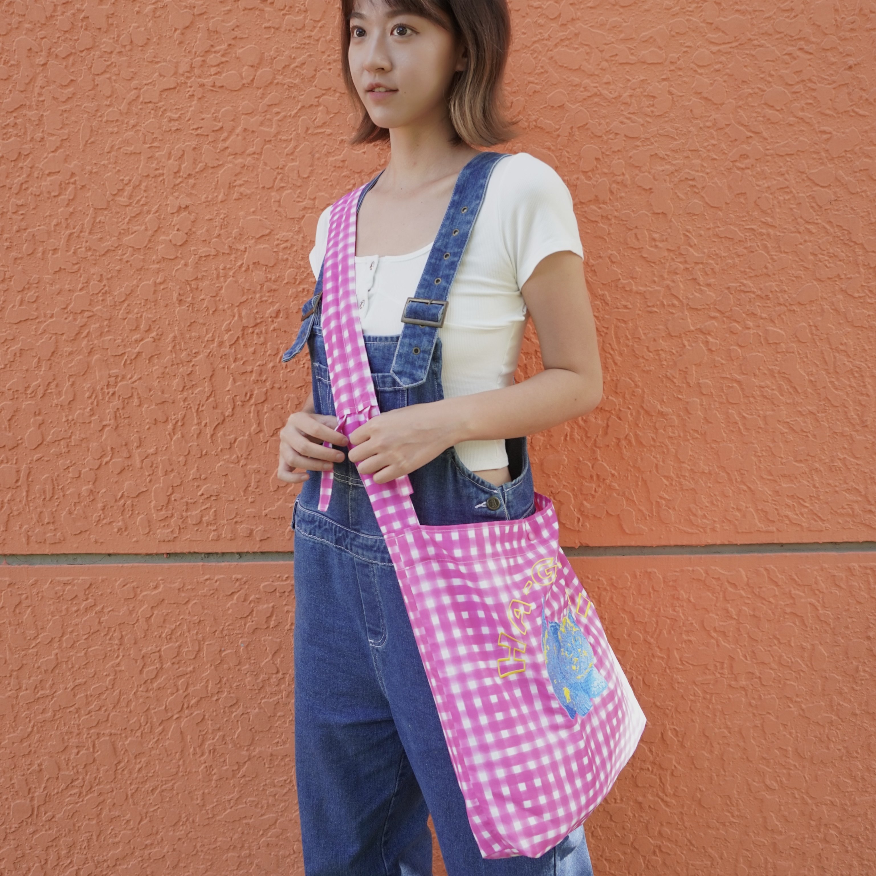 SIF商店新款原创森系格子刺绣猫咪图案大容量轻便单肩斜挎两用包,淘宝优惠券,粉丝福利购,淘宝优惠卷