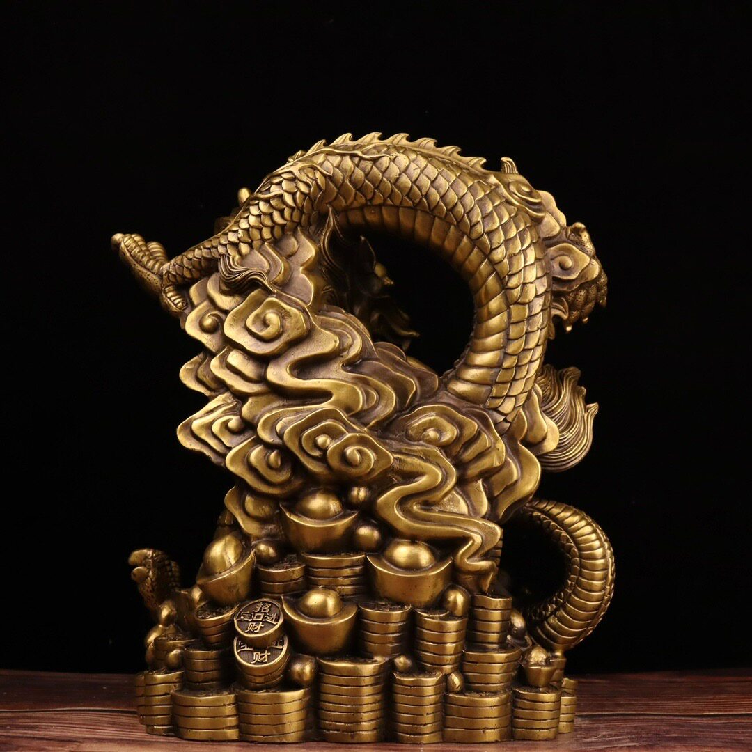 贺玉吉纯铜进宝龙家居客厅聚宝盆 贺玉吉摆件