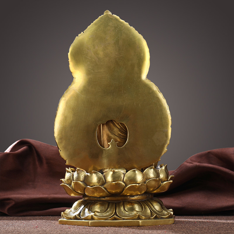 贺玉吉纯铜西方三圣坐式佛像摆件 贺玉吉摆件