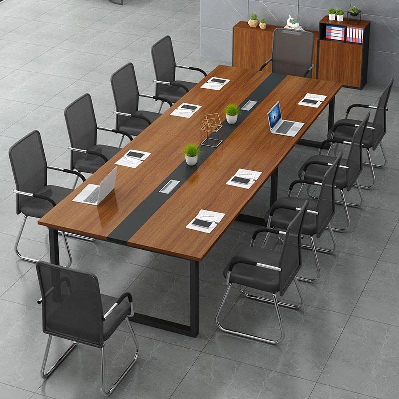 会议桌长桌简约现代办公桌椅组合会议室长条桌子工作台培训员工位 - 图0
