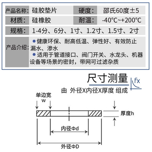 四分垫圈六分硅胶垫片食品级水龙头水管热水器淋浴软管垫圈密封圈 - 图1