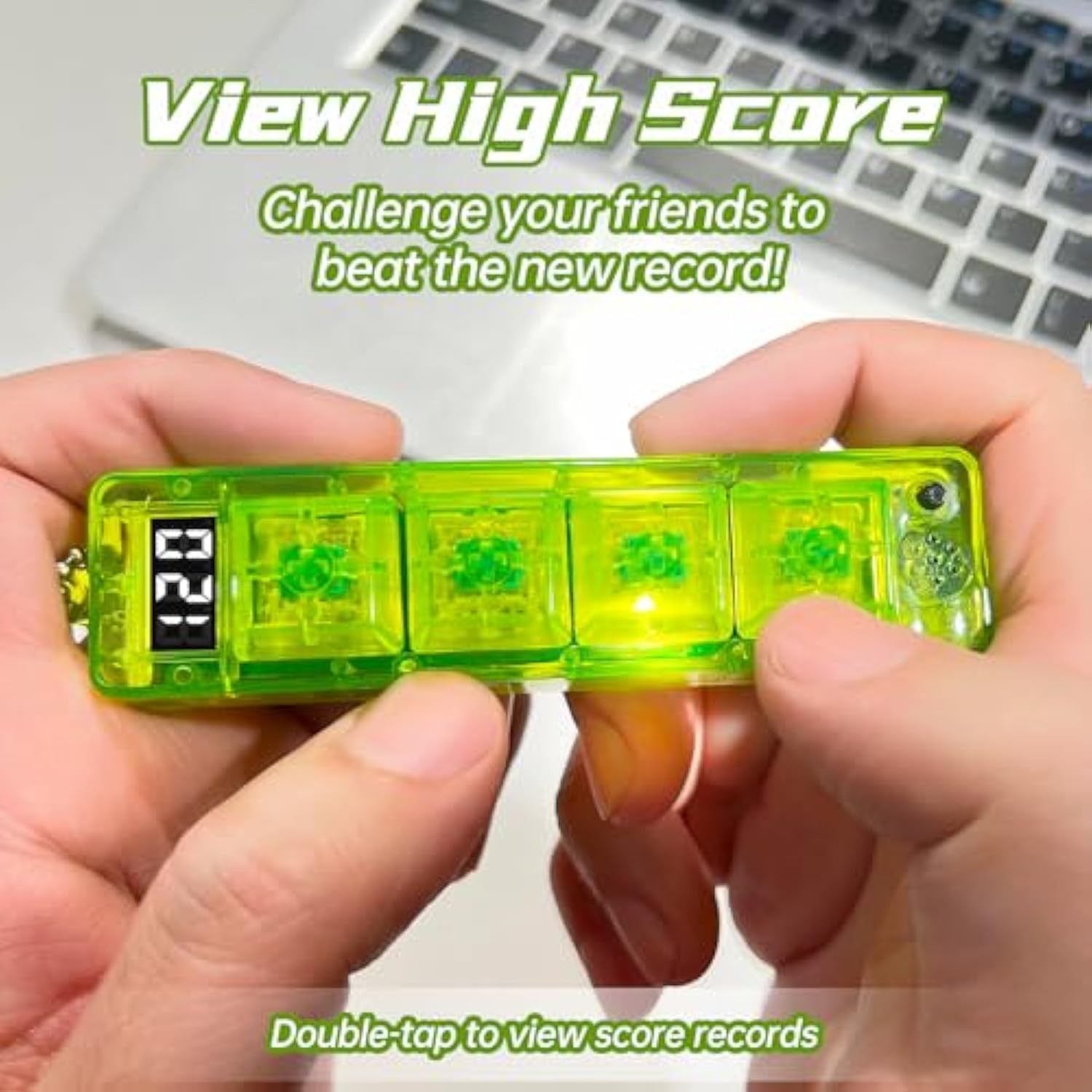 竞速游戏机挂件小键盘计数器包挂饰指尖解压玩具摸鱼神器透明发光 - 图2
