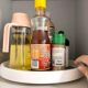360 degree rotary seasoning rack kitchen countertop oil, salt, sauce, vinegar storage tray in the wall cabinet is easy to hold