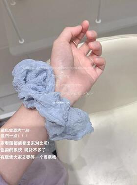 早春新款蓝紫葡萄韩国ins风褶皱高级小众设计百搭大肠发圈