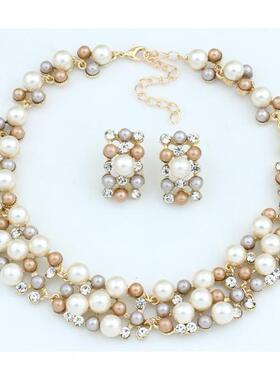 pearl necklaces set earrings jewelry women 珍珠潮女项链饰品