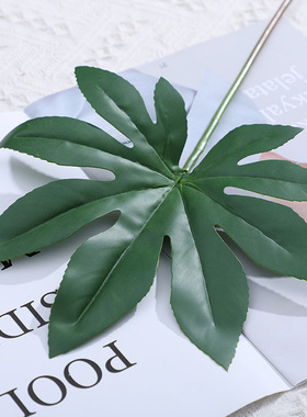 兰桂坊仿真植物龟背叶仿真花 婚庆家居装饰假花摄影道具摆件植物