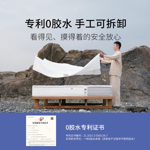 栖作坚果床垫可拆洗独立袋装弹簧护脊硬垫子厚款儿童双人卧室家用 - 图1