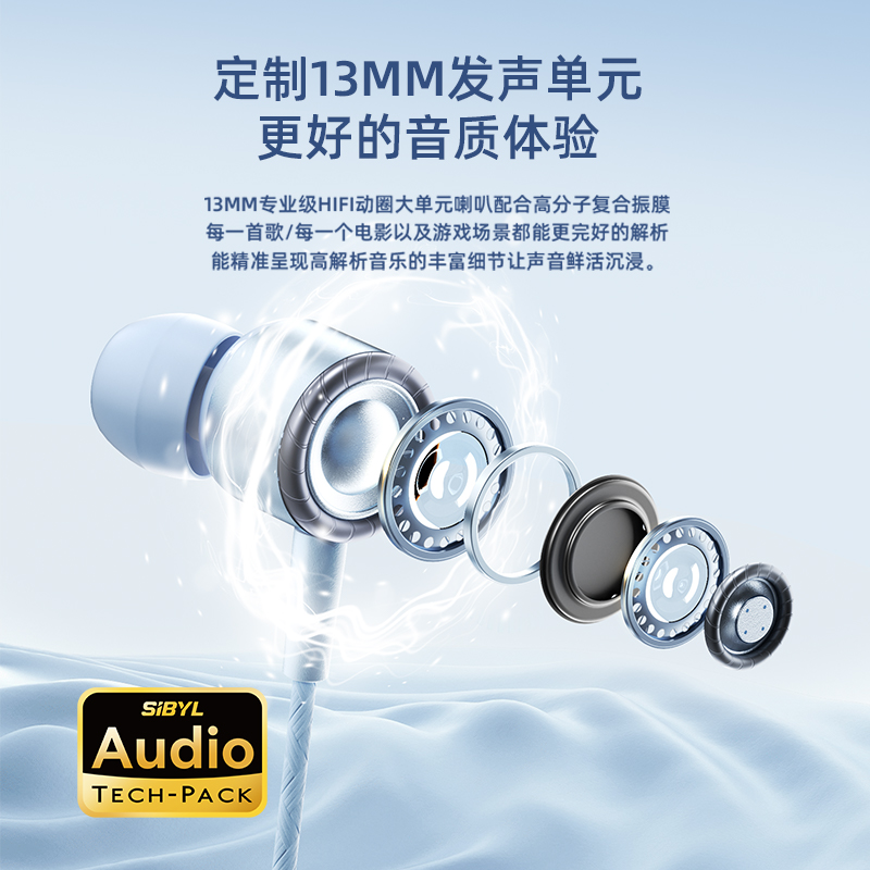 耳机有线2024新款高音质入耳式HiFi游戏降噪3.5mm圆孔typec接口女