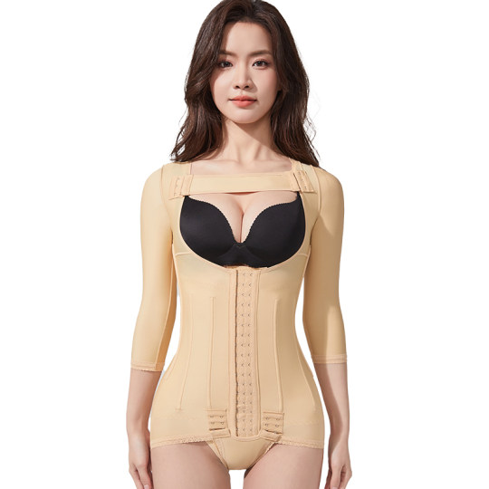 Medical fabric body shaping suit after arm waist and abdomen liposuction