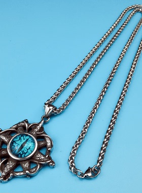 恶魔之眼十字架钛钢夜店吊坠项链