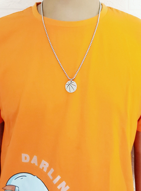 简约嘻哈钛钢篮球不掉色男女项链