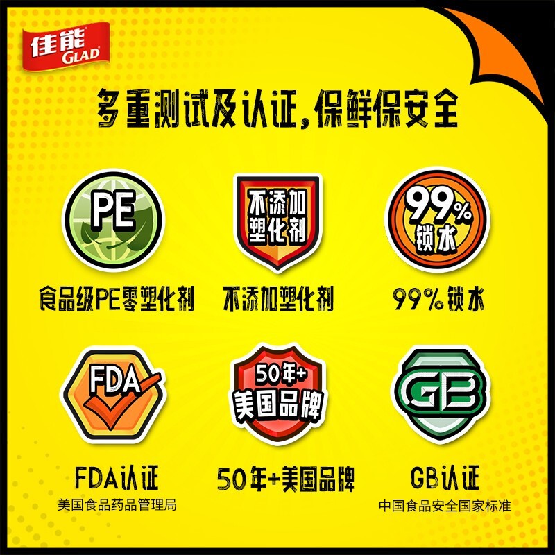 佳能Glad食品级家用一次性保鲜膜厨房刀撕保鲜膜套冰箱微波炉专用 - 图2