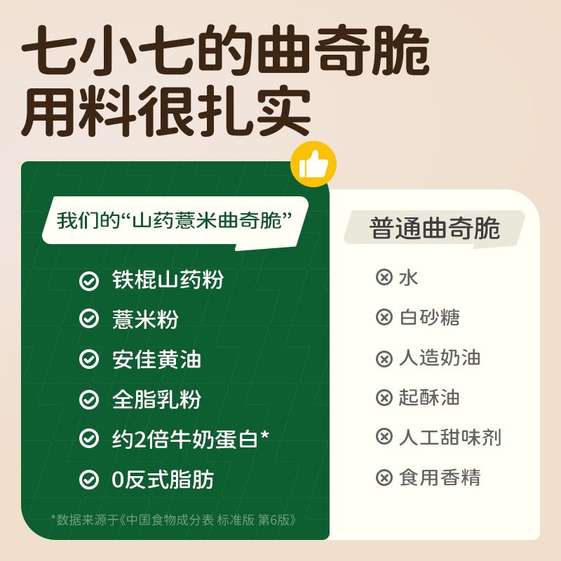 七小七儿童山药薏米曲奇脆黄油饼干宝宝健康解馋小吃零食休闲食品