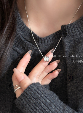 白贝母小蛮腰项链女士