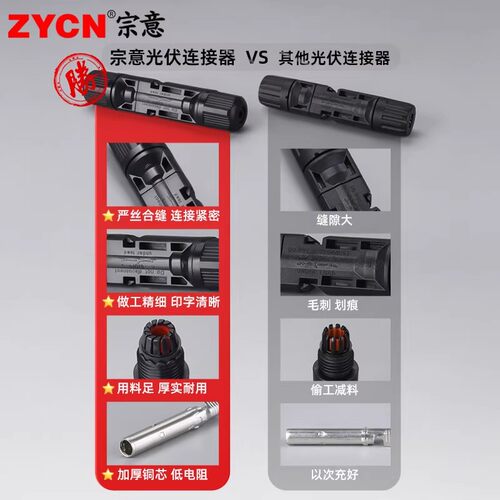 MC4光伏连接器太阳能公母插头IP68光伏板连接头并联转接线端子 - 图1