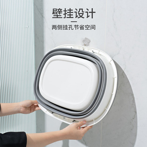 可折叠水桶家用便携式学生伸缩洗衣桶手提加厚户外大容量钓鱼水桶 - 图0
