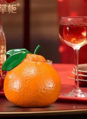 纯铜大吉大利桔子摆件桌面装饰品