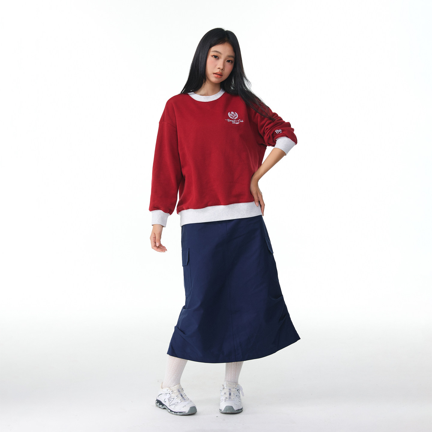 11E “网球课”380g毛圈精梳棉男女撞色复古运动百搭宽松圆领卫衣,淘宝优惠券,粉丝福利购,淘宝优惠卷