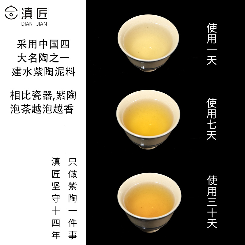 【滇匠紫陶旗舰店】云南建水悬停三才盖碗茶杯单个高档白瓷壶坭兴