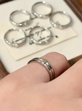 新nmixx jiwoo金智羽同款尾戒韩国小众设计简约百搭开口戒指女。