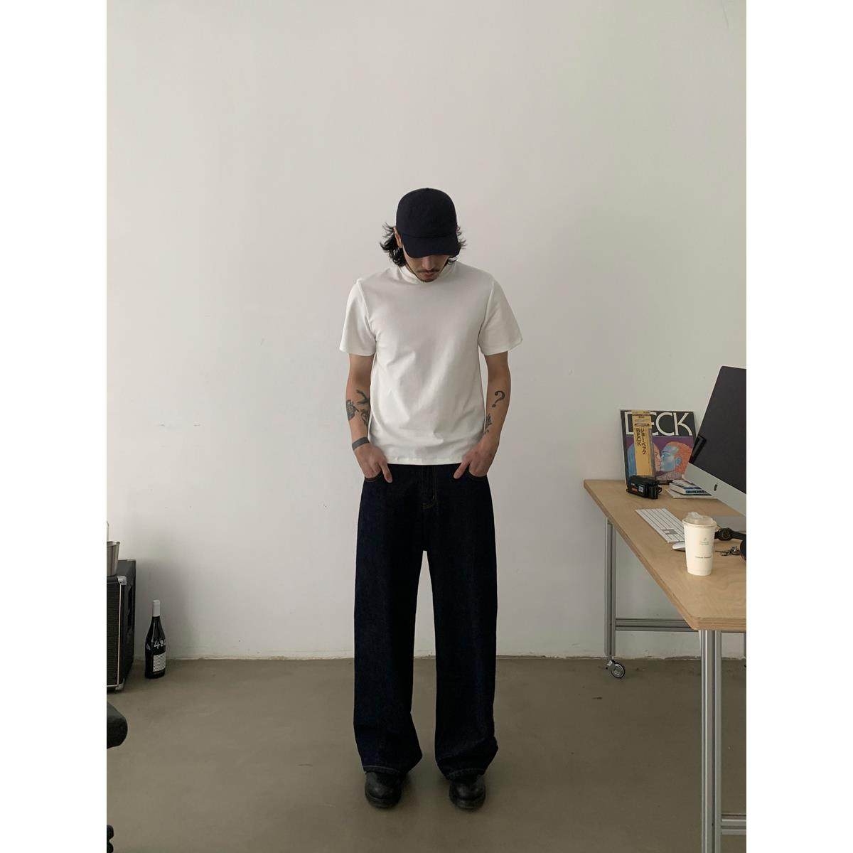 INKNOTS复古巴黎扣直筒单宁原色牛仔裤男女潮牌cleanfit宽松长裤,淘宝优惠券,粉丝福利购,淘宝优惠卷