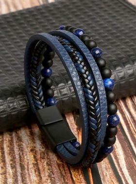High Quality Leather Bracelet Men Classic Fashion Tiger Eye