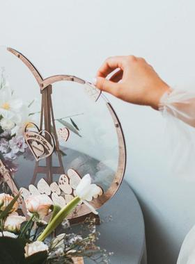 Heart Shape Transparent Wedding Guest Book Decoration