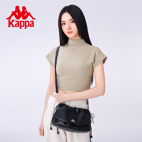 Kappa卡帕  新款云朵包抽绳翻盖单肩包腋下包女大容量通勤斜挎包 - 图2
