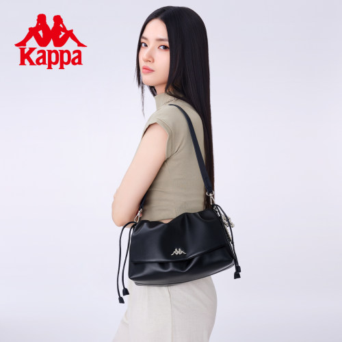 Kappa卡帕  新款云朵包抽绳翻盖单肩包腋下包女大容量通勤斜挎包 - 图1