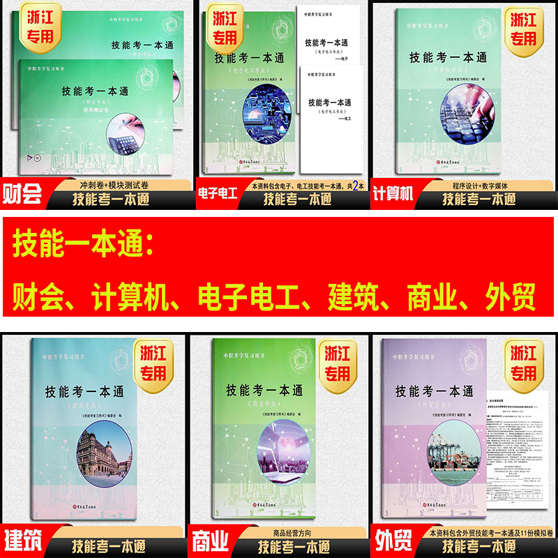 任选 2024年 浙江省单考单招生高职考【语文数学英语专项提高/精讲精析/同步辅导/技能】汽车外贸计算机建筑机械旅游电子电工财会 - 图2