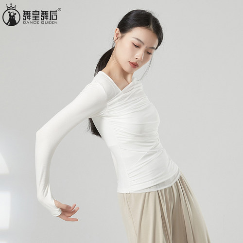 2026春夏新款现代舞蹈服网纱长袖上衣女练功服古典舞形体服显瘦 - 图1
