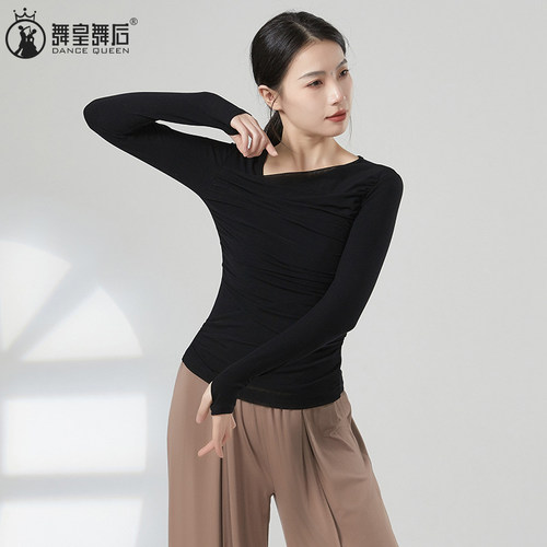 2026春夏新款现代舞蹈服网纱长袖上衣女练功服古典舞形体服显瘦 - 图3