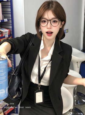 日系社畜办公室工牌项链女
