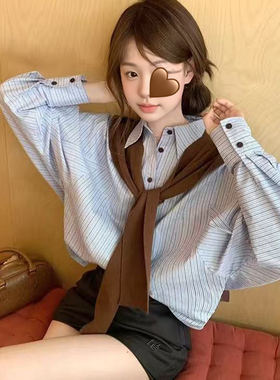 韩系棕咖色披肩外搭女秋冬新款