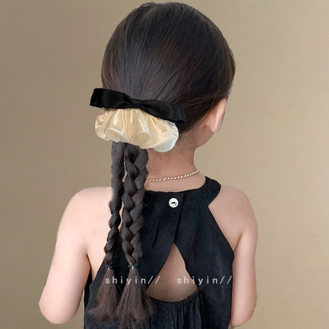 Korean style children's satin skirt bow hairpin