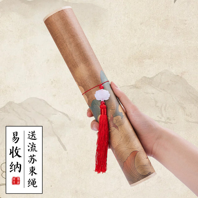 Luo Shen Fu long scroll red copybook small regular script brush copy
