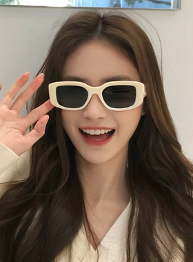 墨镜女2025新款方形防晒夏季辣妹网红高级感y2k个性白框太阳眼镜