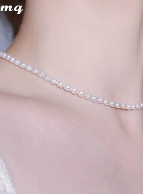 怦然心动天然淡水珍珠爱心锁骨链