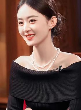 双层施家珍珠925纯银项链女叠戴