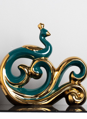 北欧欧式创意绿f金摆件家居饰品乔迁新家室内装修设计客厅电视柜