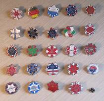 (Lingang loft) Badge badge Omiga emblem with emblem of Euro Snow Flower emblem Olympic Games 24 Vancouver