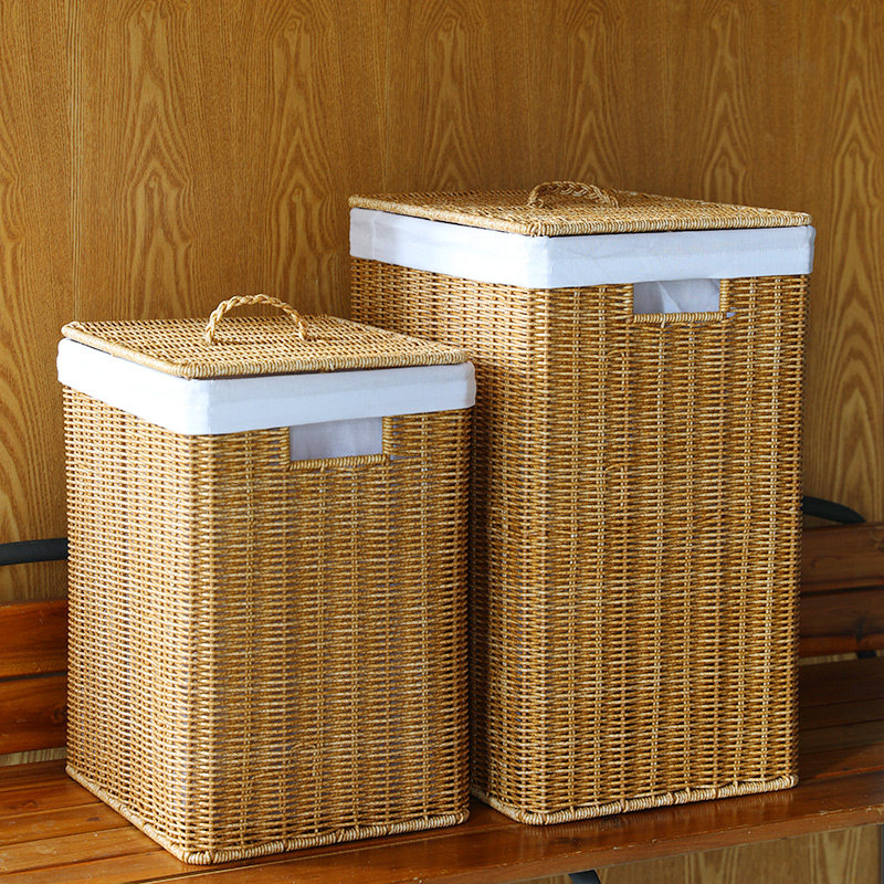 桂味源脏衣服收纳筐放衣服储物整理编织桶带盖洗衣篮仿藤编篓浴室,淘宝优惠券,粉丝福利购,淘宝优惠卷