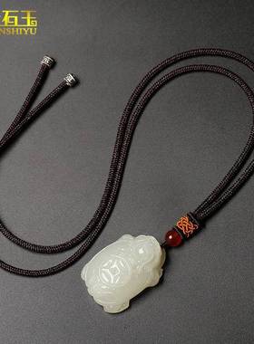 和田玉龙龟吊坠男女款铜钱龙头龟玉石挂件项链瑞兽白玉佩玉坠玉器