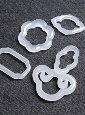 天然金丝玉白玉镂空吊坠 DIY耳饰项链流苏压襟璎珞配饰