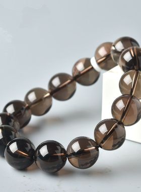 【买一赠六】天然正品巴西高冰烟茶水晶男女款手链手串新款特价流