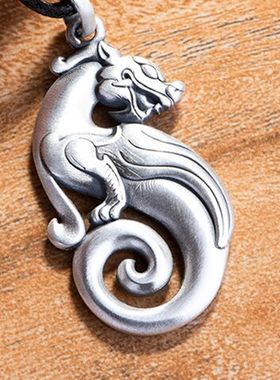 【买一赠六】天然正品镀纯银貔貅男女情侣款吊坠项链饰品新款特价