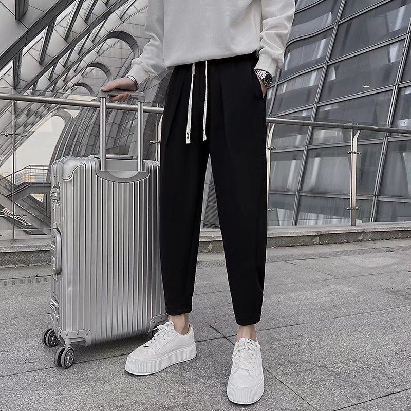 秋冬季ins潮牌灯芯绒休闲裤子男士痞帅炸街小脚九分裤配马丁靴的,淘宝优惠券,粉丝福利购,淘宝优惠卷