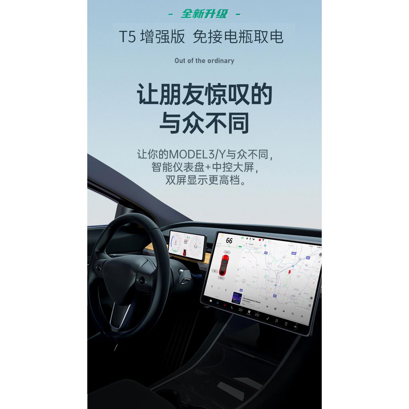 适用特斯拉TESLA MODEL 3 Y改装升级专用液晶仪表盘carplay原厂空 - 图2