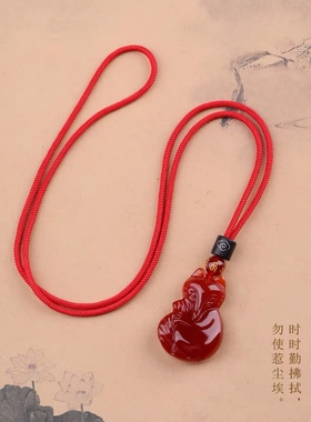 小萌狐狸天然红玛瑙男女款