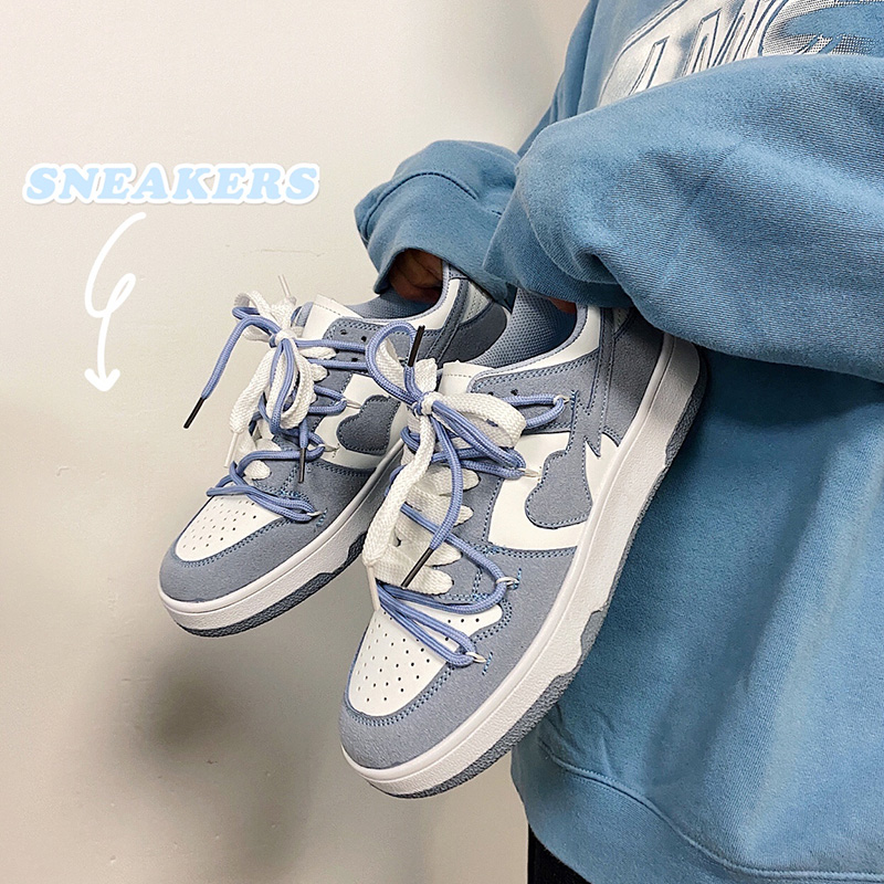 古雀文艺轻复古男鞋chic潮流情侣爱心德训鞋男女国潮厚底运动板鞋 - 图2